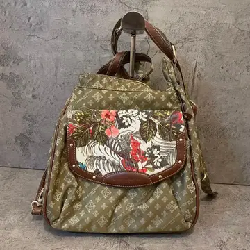 [크리스찬 올리비에] 올 패턴 꽃무늬 카키 핸드백 숄더백