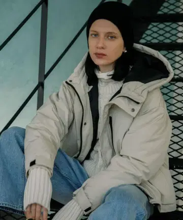 어반 리서치 서니 라벨 후디 다운 자켓 / 라이트 베이지