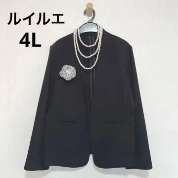 루일 에 부티크 4L 빅 사이즈 노카라 라펠 블랙 노카라