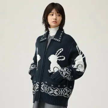 GU rokh 풀 집업 니트 자켓 XL