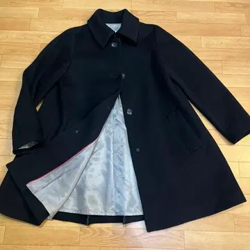 BALLSEY 블랙 울 A라인 미들 기장