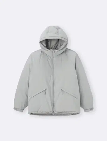 [새상품급] GU 웜 패디드 파카 그레이 후드 부착 점퍼