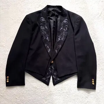 새상품급 Les Zazous 자켓 수트 자수 레트로 블랙 관혼상제