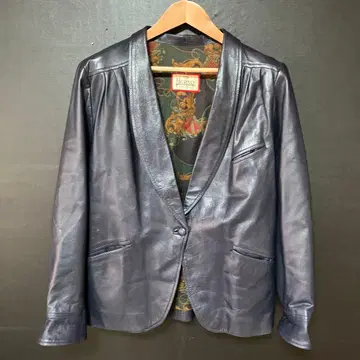 [ 초특가 ] Herno 다크 블루 가죽 자켓