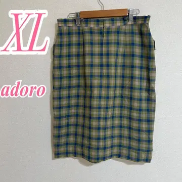 아드로 XL 체크 타이트 스커트 캐주얼 코디 깔끔한 코디 무릎 기장