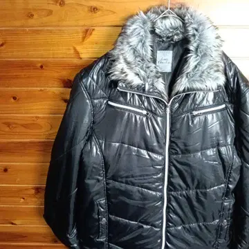 패딩 자켓 다운풍 옷깃 인조 모피 광택 가을/겨울 방한 3L 2XL