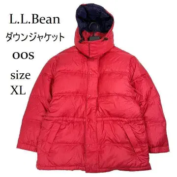 L.L.Bean 다운 자켓 XL 빨간색 후드 탈착 구스 다운