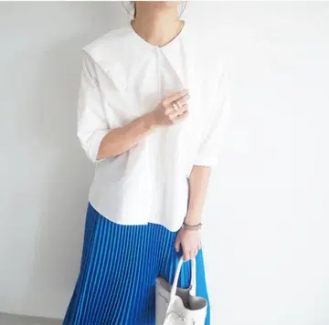 Cen. 세일러 반팔 블라우스 화이트