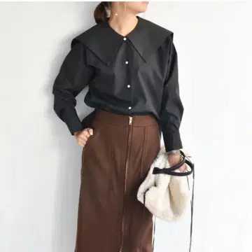 Cen. 세일러 긴팔 블라우스 블랙