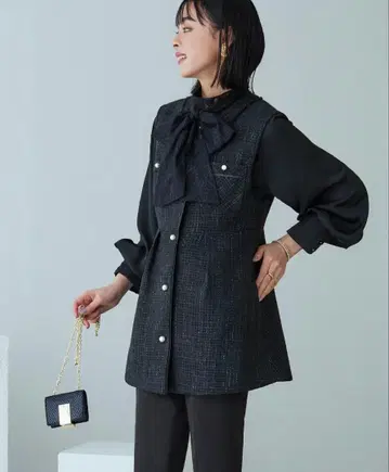 컬러 트위드 지레 & 슬림 스트레이트 팬츠 셋업 포멀 세레모니 수트