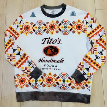 Tito's Handmade Vodka 크리스마스 패턴 트레이닝복 XL