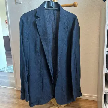 린넨 100% 다크 블루 자켓 M 사이즈 무인양품
