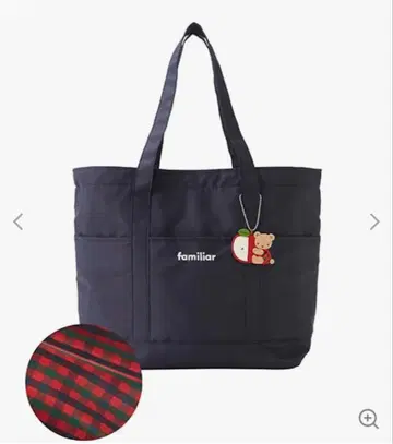 familiar 마더백 네이비 빨간 체크 무늬 새상품급