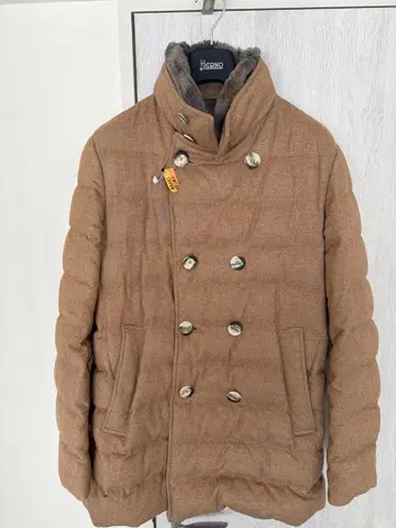 다운 자켓 브라운 더블 브레스트 헤르노