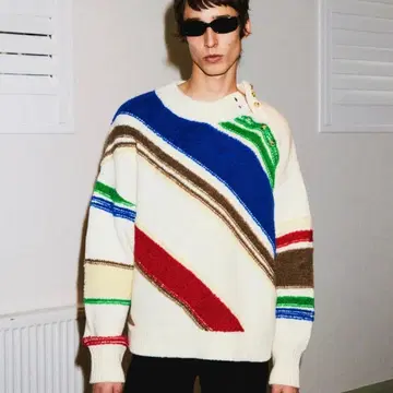 NKNIT Diagonal stripes KNIT MULTI 사이즈 2