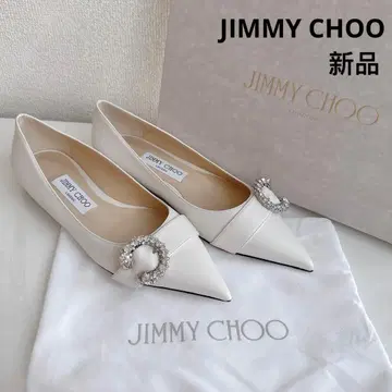 지미추 비쥬 뮬 펌프스 플랫슈즈 크리스탈 가죽