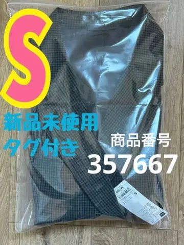 지유 더블 브레스트 체크 자켓 다크 그레이 S