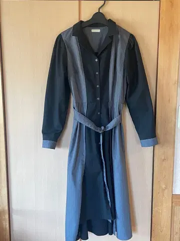 axes femme 셔츠 원피스 블랙 스트라이프