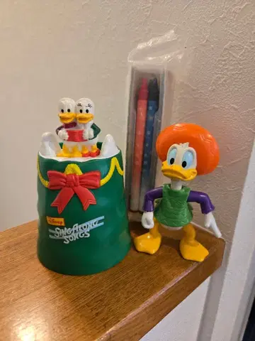 빈티지 디즈니 도널드 덕 트리 펜꽂이 피규어 아메토이