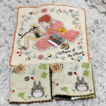 이웃집 토토로 & 귀를 기울이면 타월 손수건 3개 세트 지브리