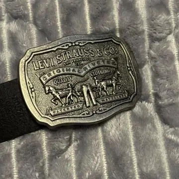 리바이스 Levi's 투 호스 로고 버클 천연 가죽 벨트