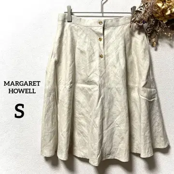 마가렛 하우엘 린넨 플레어 스커트 린넨 큐프라 사용 S