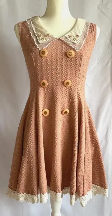 LIZLISA 플레어 원피스 핑크 히메카지 리즈리사 슬리브리스