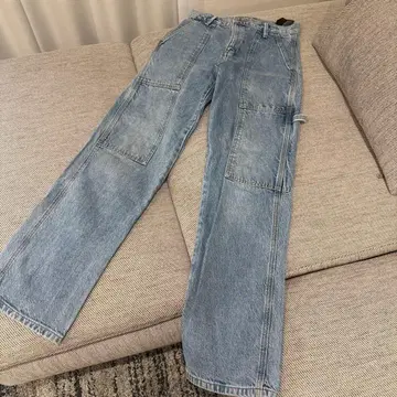 ZARA 와이드 레그 데님 팬츠 라이트 블루 34