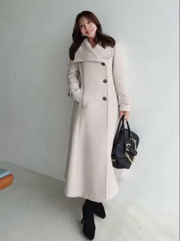 rienda 오버넥 신데렐라 라인 코트 S