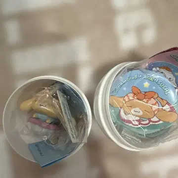 쿠라스시 시나모롤 피규어 키링 건 배치 카푸치노 2개 세트