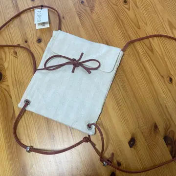 미사용품 tehen 린넨 미니 백팩 백 화이트