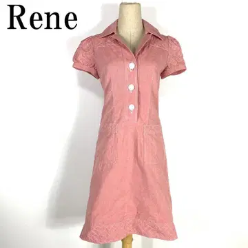 LA1882 Rene 르네 카라 부착 코튼 원피스 빨간색 레드 핑크 34