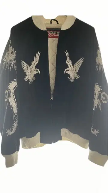 스카잔 네이비 독수리 드래곤 자수