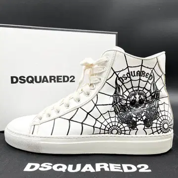 새상품급 디스퀘어드 해골 사이드 지퍼 하이컷 남성용 스니커즈