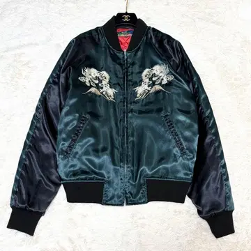 연예인 착용 호시히메 스카잔 드래곤 용 자수 LL 블랙 그린 충전솜