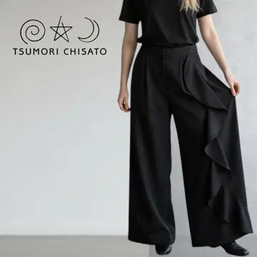 B511 츠모리치사토 울 트로피컬 프릴 팬츠 2