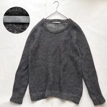 theory luxe 알파카 100% 니트 그레이 일본제 크루넥