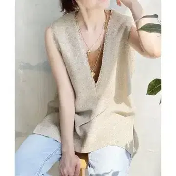 Spick & Span 린넨 트위드 베스트