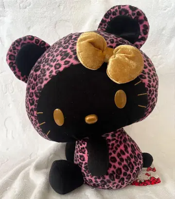 2012년 헬로키티 레오파드 무늬 핑크 블랙 봉제 인형 블랙 키티