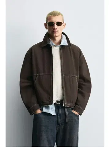 ZARA 대비 스티치 워시드 자켓