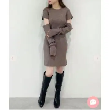 COCO DEAL 암워머 포함 니트 원피스