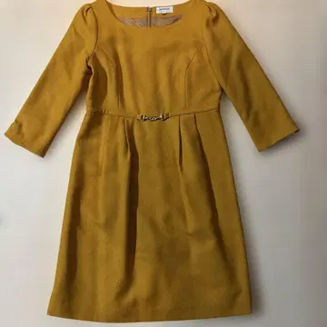 ESTNATION 머스타드 A라인 원피스 38