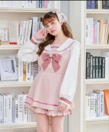 새상품급 리즈리사 LIZLISA 세일러 카라 셋업 원피스만