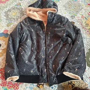 미사용! 프랑슈리페 리버서블 블루종 보아 메르헨 퍼