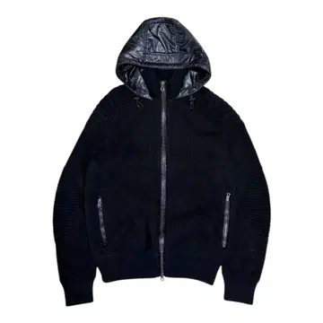 블랙 후드 부착 다운 자켓 RLX 니트 다운 랄프 로렌