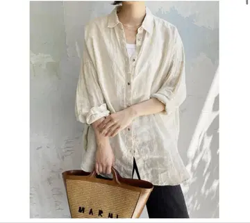 스픽 앤 스팬 린넨 빅 셔츠