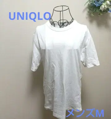 UNIQLO 남성용 T셔츠 M 화이트 얼룩 있음 코튼 a0070