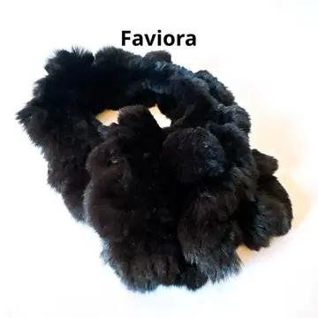 Faviora 파비올라 퍼 초커 머플러 블랙 엘레강트