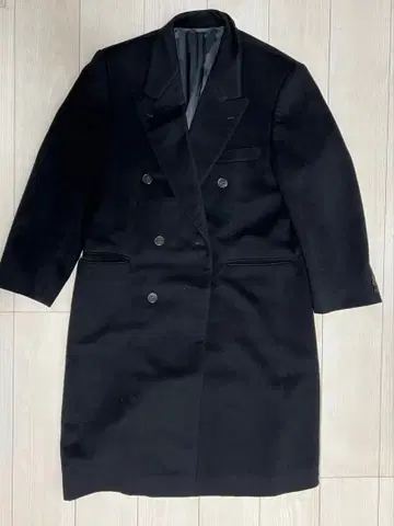 캐시미어 100% 더블 브레스트 롱 코트