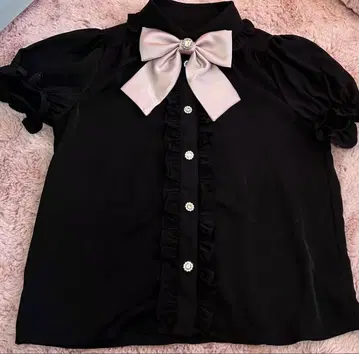 Ank Rouge 블라우스 블랙 블랙 상의 지뢰계 양산형